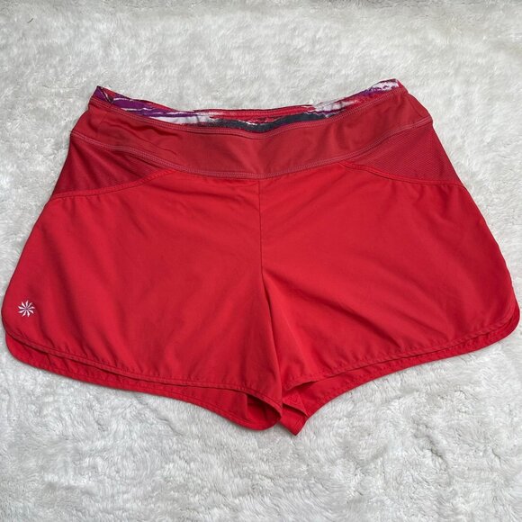 Athleta Pants - Athleta Women's Red Fast Route Mid Rise Run Shorts Size Medium